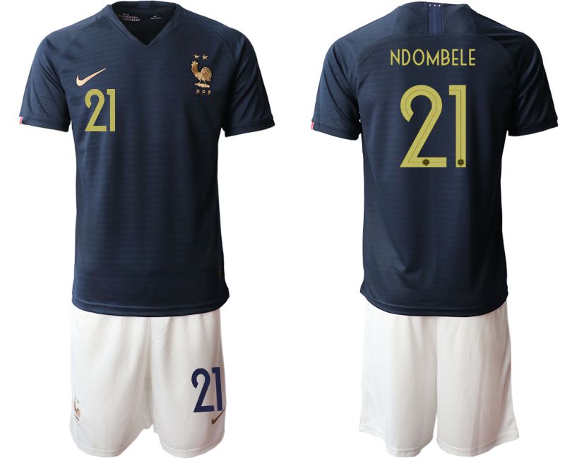 Men 2019-2020 Season National Team French home #21 blue Soccer Jerseys